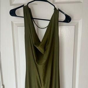 SHEIN Green Cowl Neck Sleeveless Bodycon Dress
